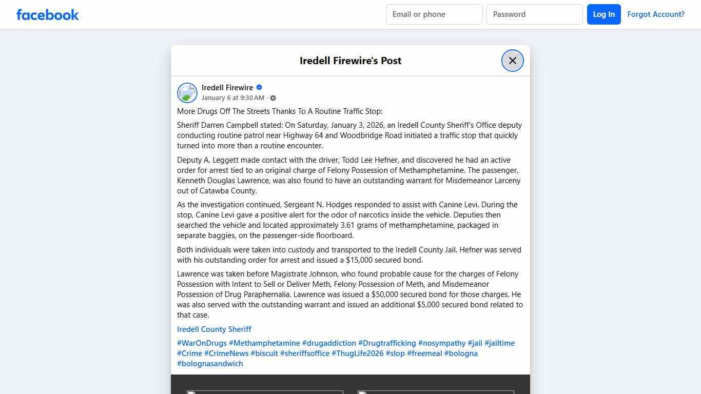 More Drugs Off The Streets Thanks To A... - Iredell Firewire | Facebook